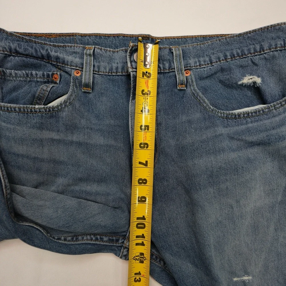 Levis 502 34X30 (35X28) Mens Thigh Distressed Straight Jeans Casual Ripped Pants